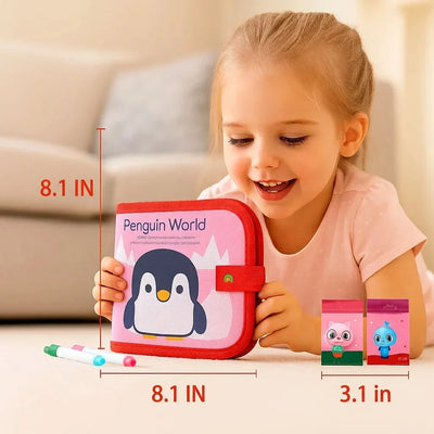 Kids Drawing Book Wipe-Clean Reusable Travel Size