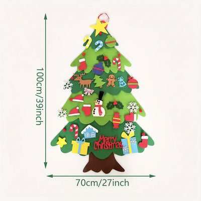 Kids’ Felt Christmas Tree Removable Ornaments Reusable Holiday Craft