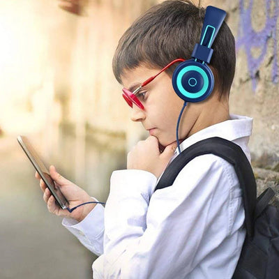 Kids On-Ear Headphones Foldable Adjustable Headband 93 dB Limit