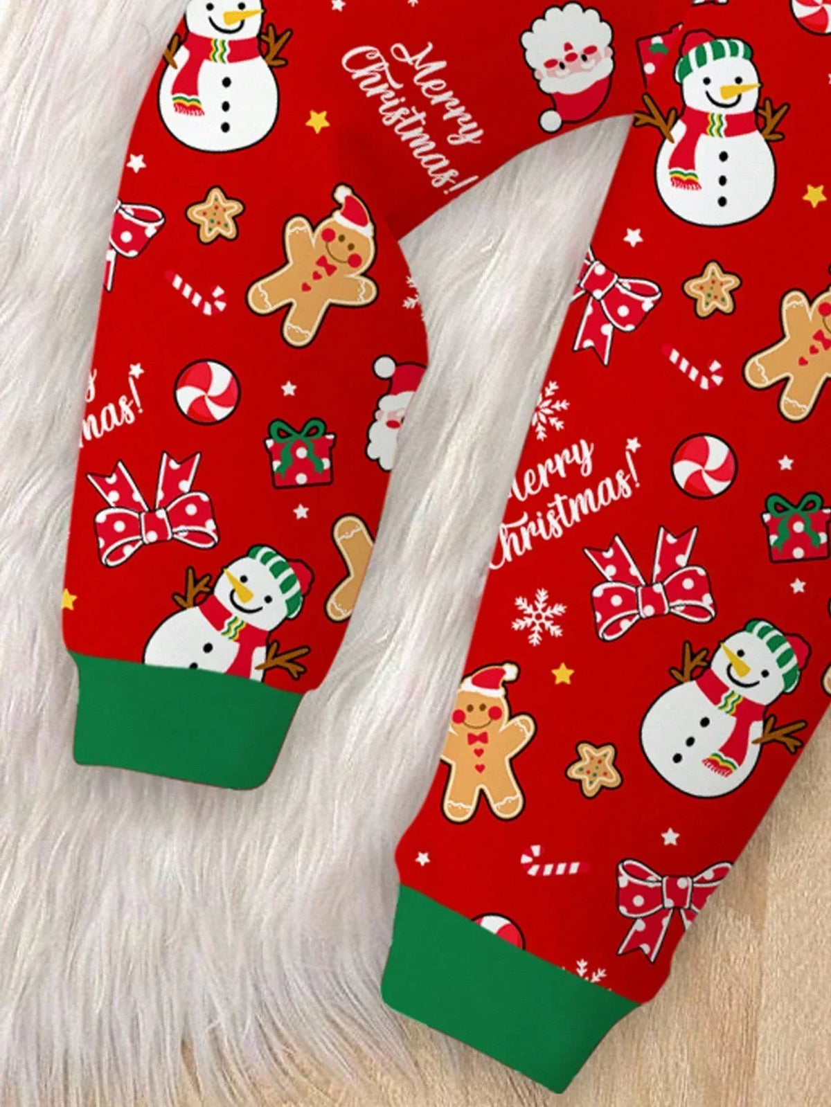 Kids Pajama Set Thermal Lined Stretch Knit Holiday Print