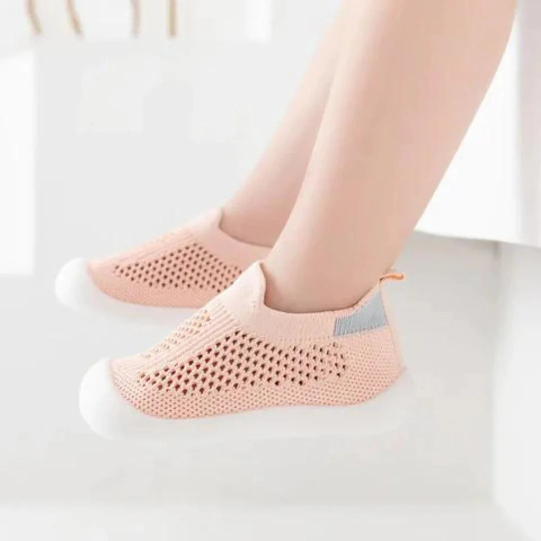 Kids Socks Rubberized Grip Sole Breathable Slip-On