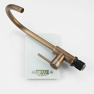 Kitchen Faucet Antique Brass 360° Swivel Spout Stainless Steel