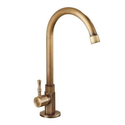 Kitchen Faucet Antique Brass Gooseneck Single-Hole