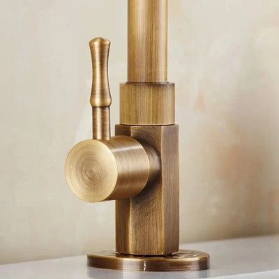 Kitchen Faucet Antique Brass Gooseneck Single-Hole