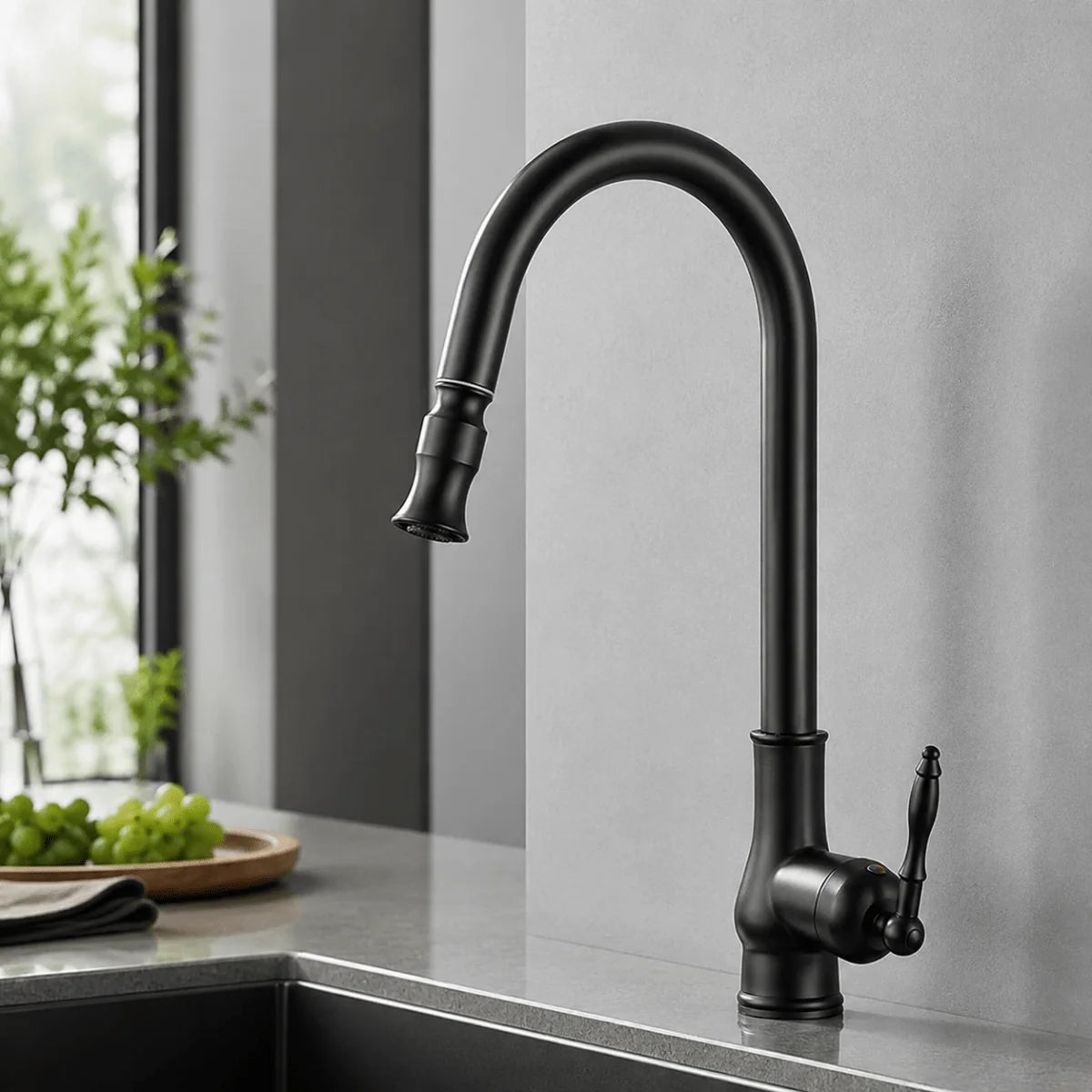 Kitchen Faucet Pull-Out Spray Head Solid Brass