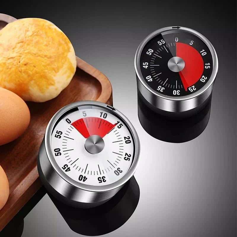 Kitchen Timer Mechanical Stainless Steel Magnetic Back