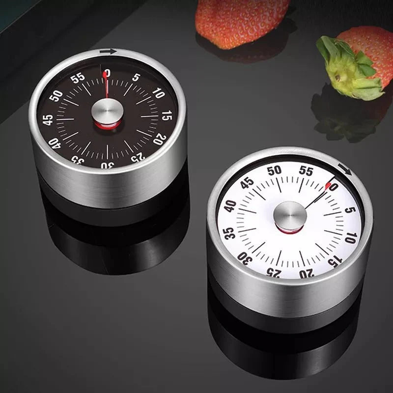 Kitchen Timer Mechanical Stainless Steel Magnetic Back