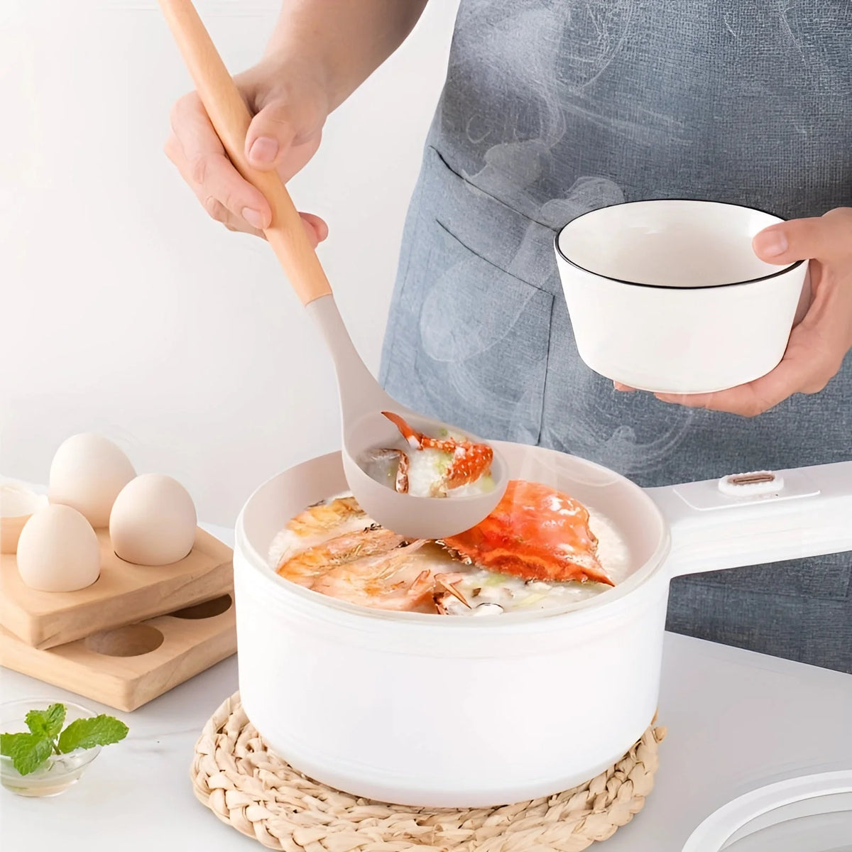 Kitchen Utensil Set Heat-Resistant Silicone & Bamboo Handles 12-Piece