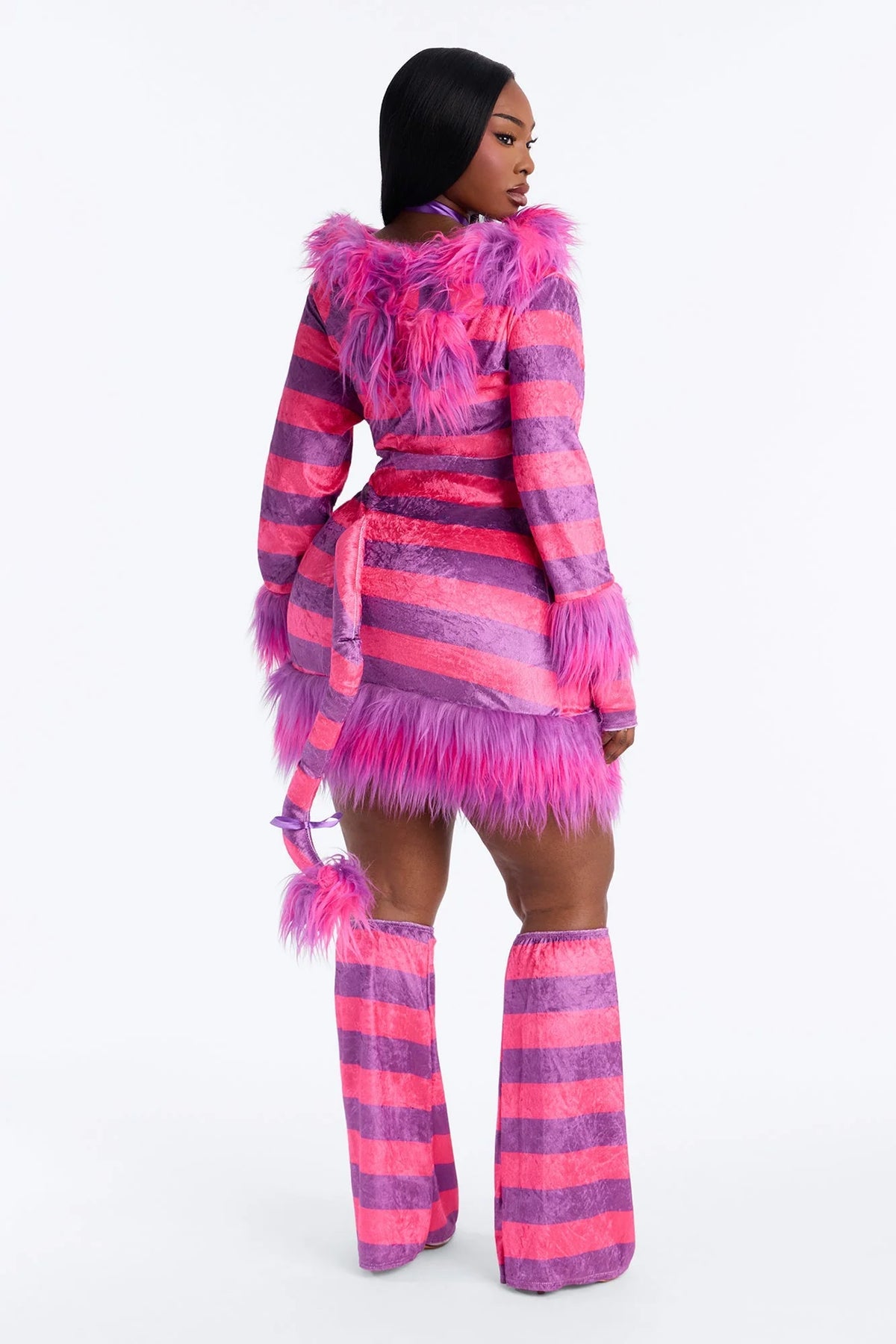 Kitty Costume Hooded Fuzzy Dress With Attached Tail