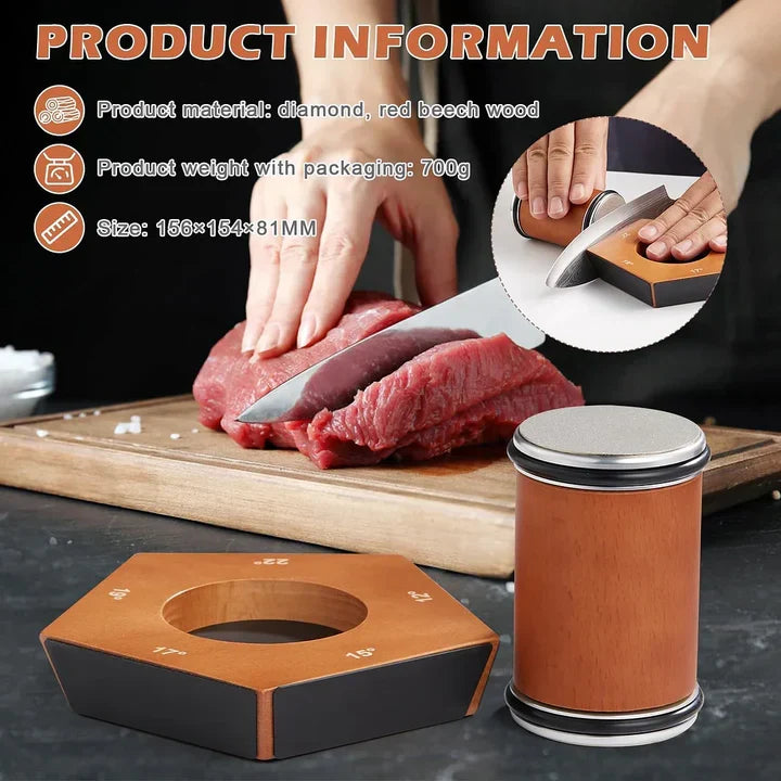 Knife Sharpener Diamond-Coated Wheel Angle Guide Non-Slip Base