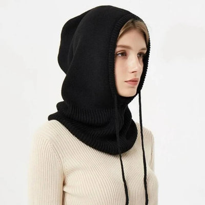 Knit Winter Hat 100% Cashmere Adjustable Hood