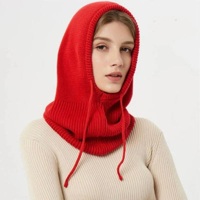 Knit Winter Hat 100% Cashmere Adjustable Hood