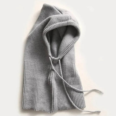 Knit Winter Hat 100% Cashmere Adjustable Hood