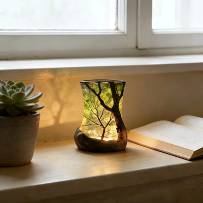 LED Ambient Lamp Tree Motif Glass Warm White