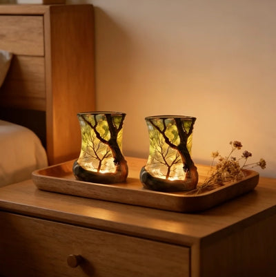 LED Ambient Lamp Tree Motif Glass Warm White