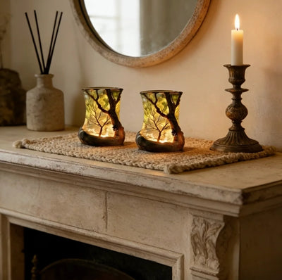 LED Ambient Lamp Tree Motif Glass Warm White