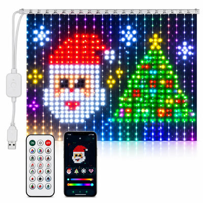 LED Curtain Lights RGB App-Controlled Music Sync