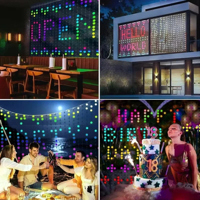 LED Curtain Lights RGB App-Controlled Music Sync