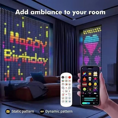 LED Curtain Lights RGB App-Controlled Music Sync