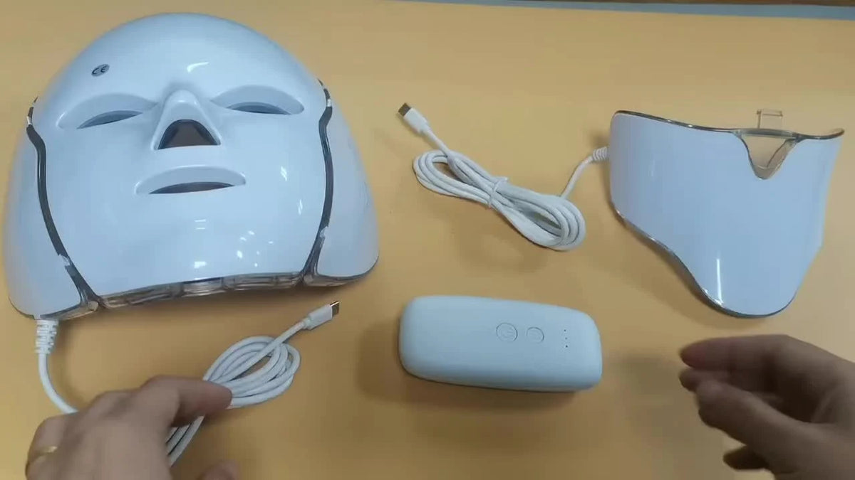 LED Face Mask 7-Color Light Therapy USB Rechargeable