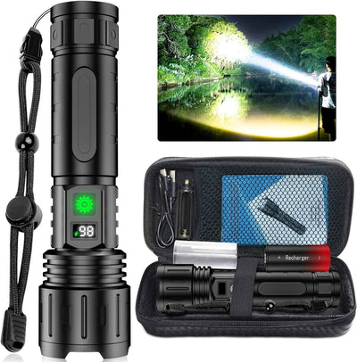 LED Flashlight 100,000 Lumens USB-C Charging & Power Bank