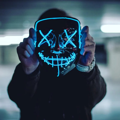 LED Light Mask Full-Face Wired Remote 3 Lighting Modes