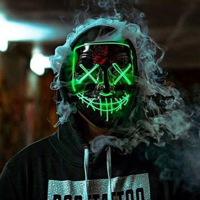LED Light Mask Full-Face Wired Remote 3 Lighting Modes