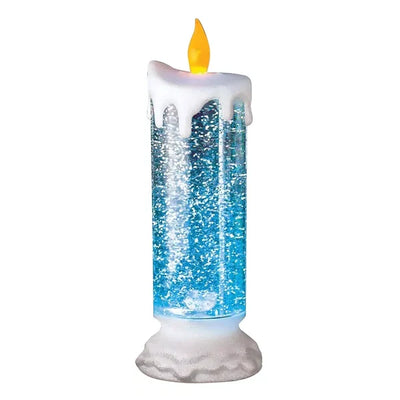 LED Liquid Candle Color-Changing Spinning Glitter USB or Battery-Powered