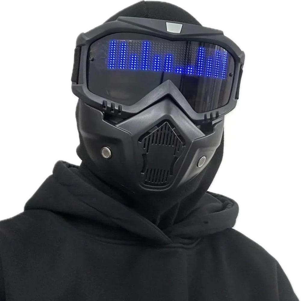 LED Mask App-Controlled Custom Display 8-Hour Runtime