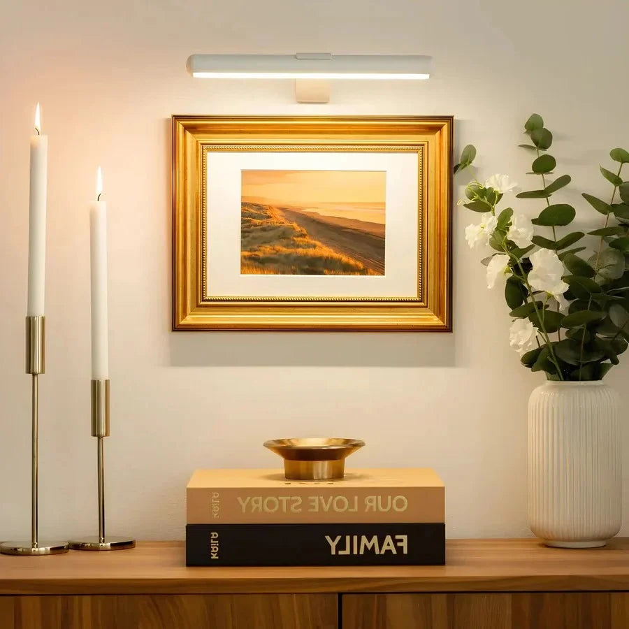LED Picture Light 360° Adjustable Dimmable USB Rechargeable