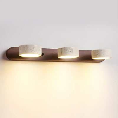 LED Wall Light Travertine Wood Dual Integrated Lighting