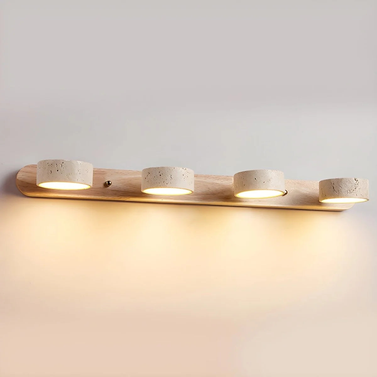 LED Wall Light Travertine Wood Dual Integrated Lighting