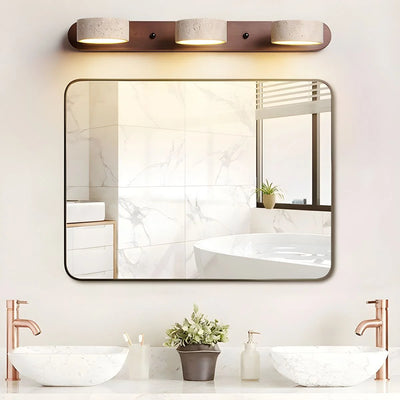 LED Wall Light Travertine Wood Dual Integrated Lighting