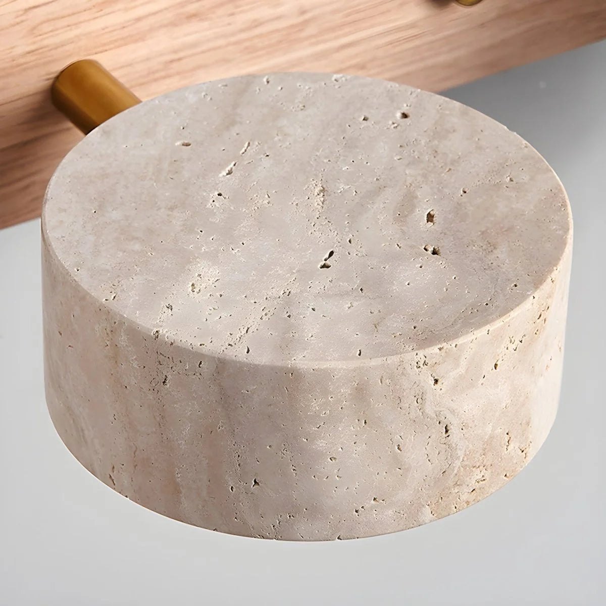 LED Wall Light Travertine Wood Dual Integrated Lighting