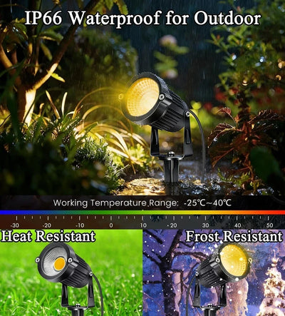 Landscape Spotlights 10-Pack Adjustable Weatherproof IP65