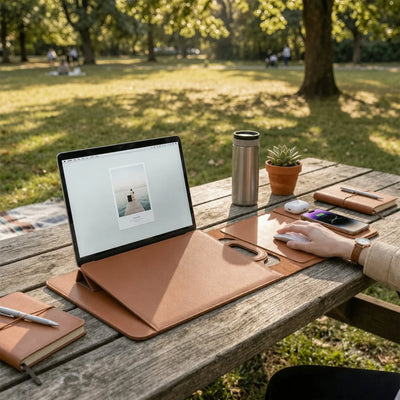 Laptop Bag Foldable 3-Device Wireless Charger & Integrated Laptop Stand