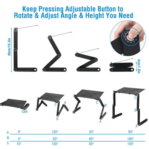 Laptop Stand Multi-Joint Adjustable Ventilated Aluminum Tray