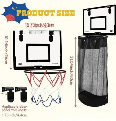 Laundry Basket Basketball Design Breathable Mesh Over The Door