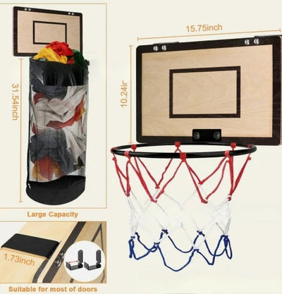 Laundry Basket Basketball Design Breathable Mesh Over The Door
