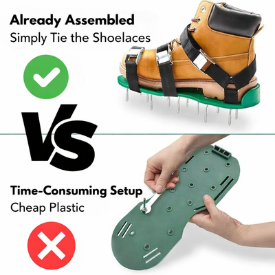 Lawn Aerator Shoes Adjustable Straps Metal Spikes