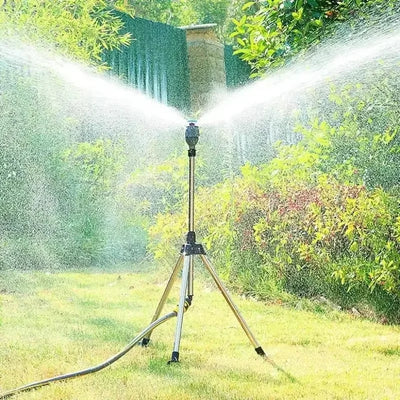 Lawn Sprinkler 360-Degree Rotating Head Adjustable Tripod Height