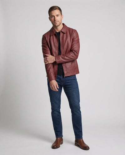 Leather Jacket Modern Fit Practical Pockets