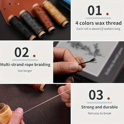 Leather Repair Sewing Kit Waxed Thread & Precision Needles