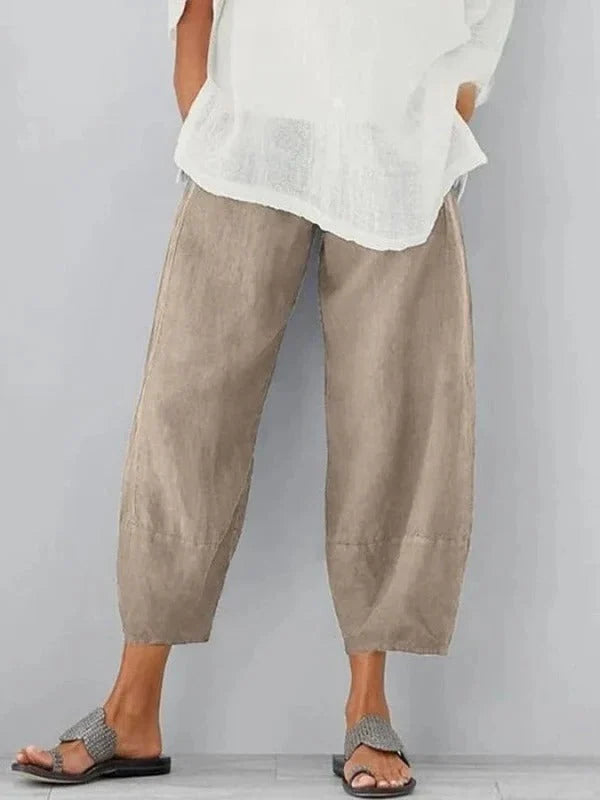 Linen Pants 100% Linen Relaxed Straight Leg Drawstring Waist