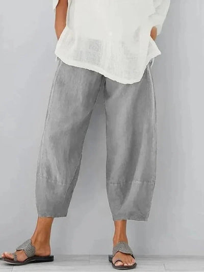 Linen Pants 100% Linen Relaxed Straight Leg Drawstring Waist