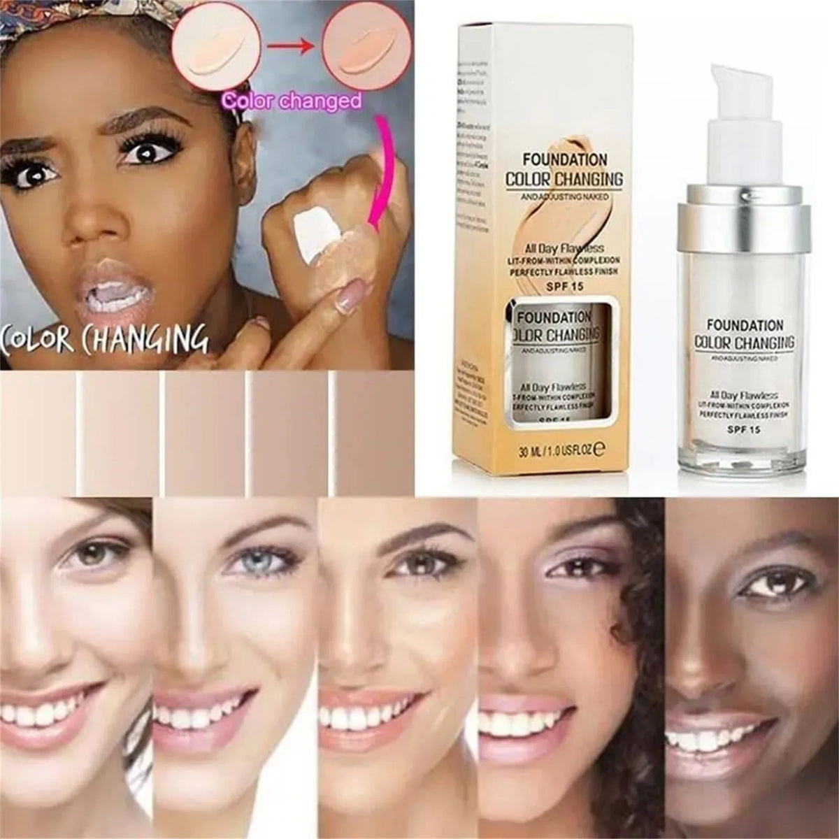 Liquid Foundation Tone-Adapting Full Coverage SPF 15 30ml