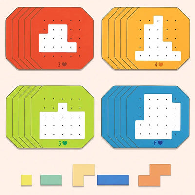 Logic Puzzle Game 108 Building Blocks 20 Task Cards