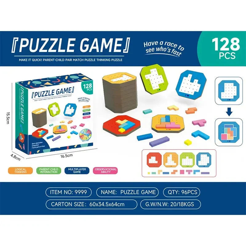 Logic Puzzle Game 108 Building Blocks 20 Task Cards