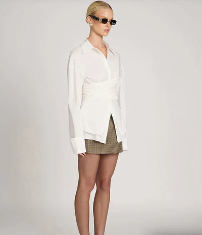 Long Sleeve Shirt Draped Waist Lightweight & Breathable