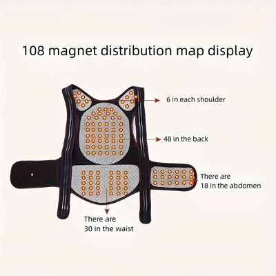 Lower Back Brace Adjustable Infrared Heat & 108 Magnets